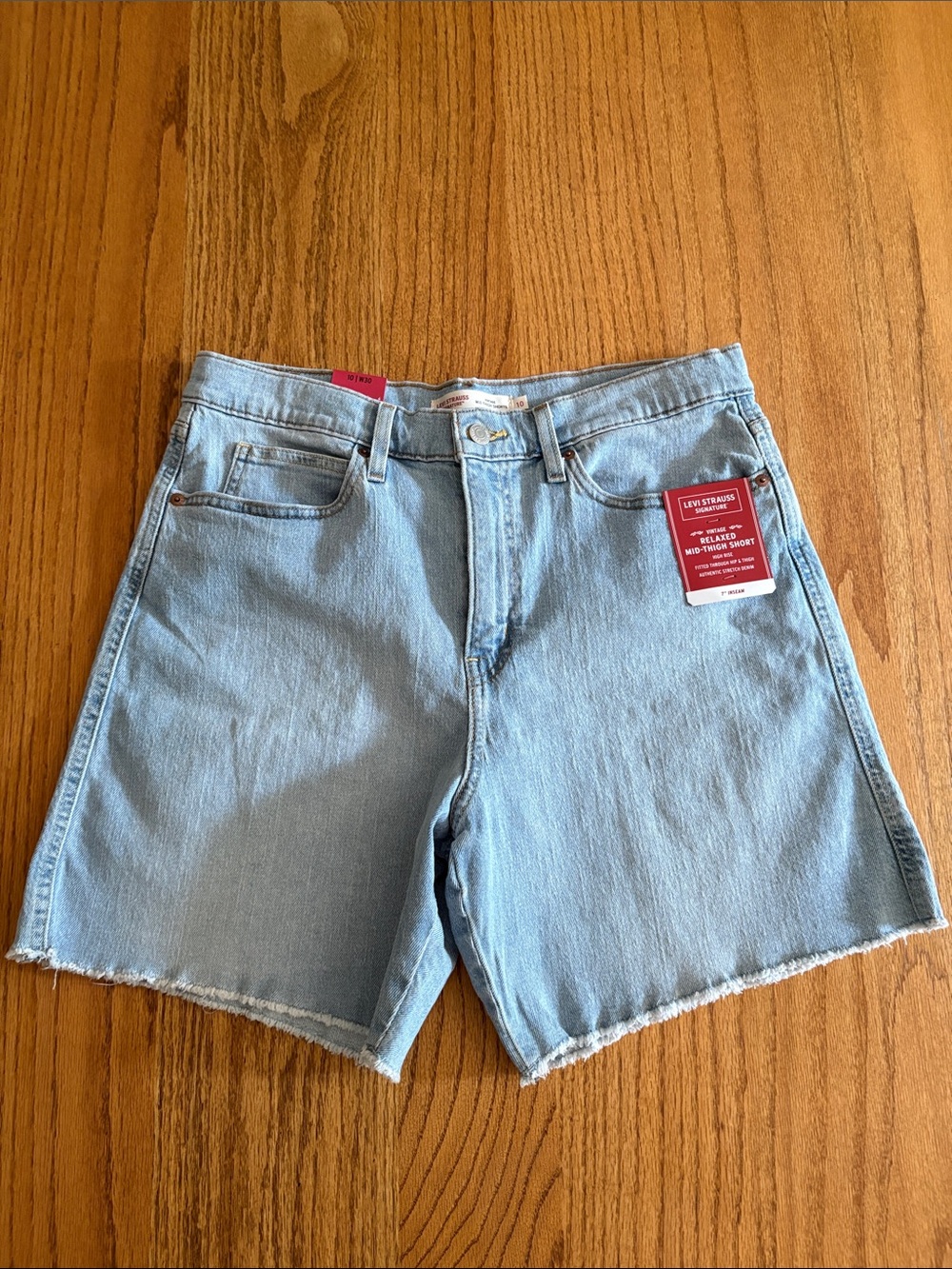 Levi's Light Wash High-Rise Denim Cutoff Shorts